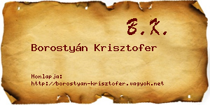 Borostyán Krisztofer névjegykártya